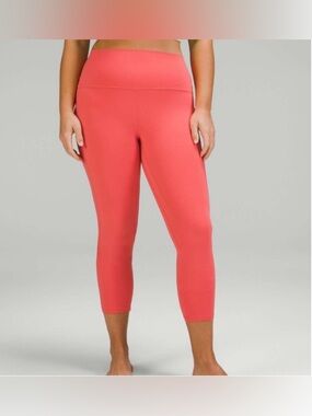 lululemon athletica Coral Pink Cropped High-Rise Leggings